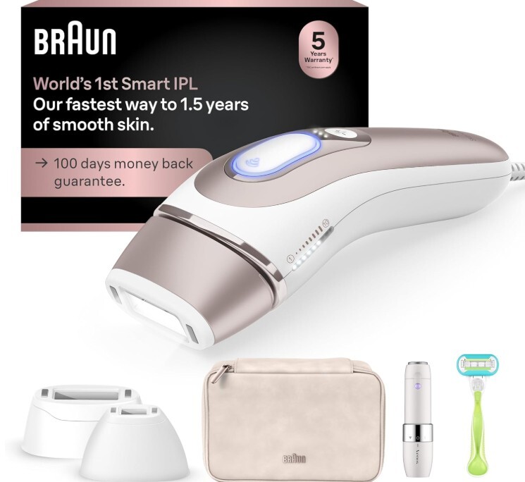 Braun IPL Skin i·Expert, depilación láser en casa, regalos de vacaciones para mujeres y hombres, IPL inteligente