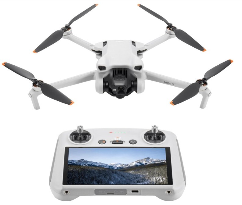 DJI Mini 3 (DJI RC), 3 drones mecánicos ligeros con cámara para adultos 4K, tiempo de vuelo de 38 minutos, transmisión de video de hasta 32800 pies (6.2 mi)
