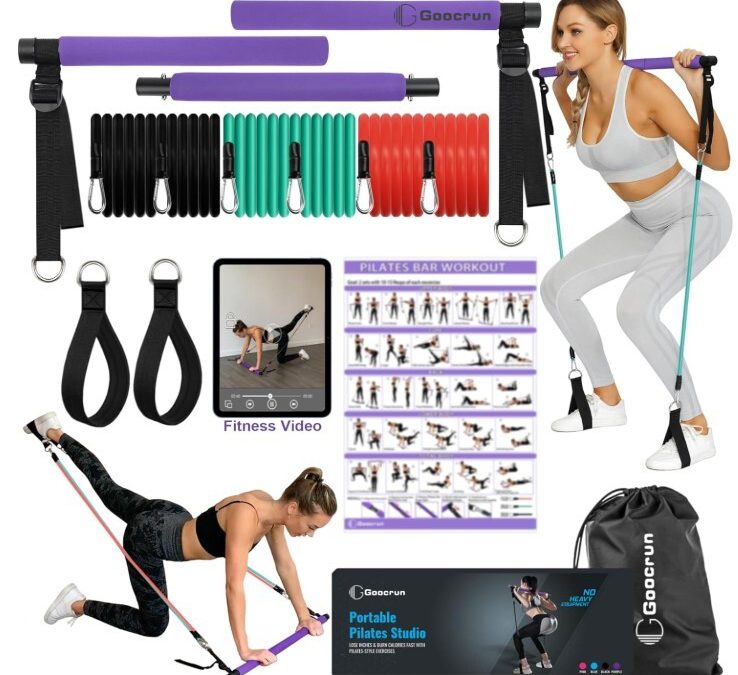 Kit de barra de pilates portátil con bandas de resistencia para hombres y mujeres