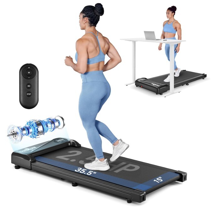THERUN Caminadora portátil debajo del escritorio, mini caminadora portátil para el hogar y la oficina, caminadora 2.5HP
