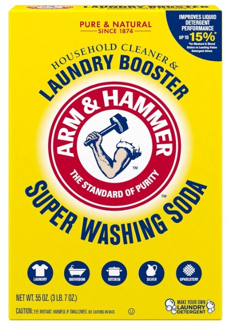 ARM & HAMMER Washing Soda – Detergente en polvo y carbonato de sodio para lavado de ropa, neutralizador de olores