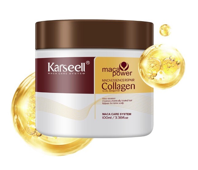 Karseell 3.38floz 3.4 fl oz colágeno tratamiento para el cabello reparación profunda acondicionador aceite de argán colágeno máscara para el cabello seco dañado todo tipo de cabello