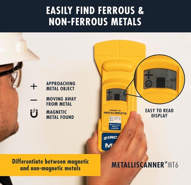 Zircon MetalliScanner MT6 – Detector de metales profesional, amarillo, 12.17 x 8.23 x 3.58 pulgadas