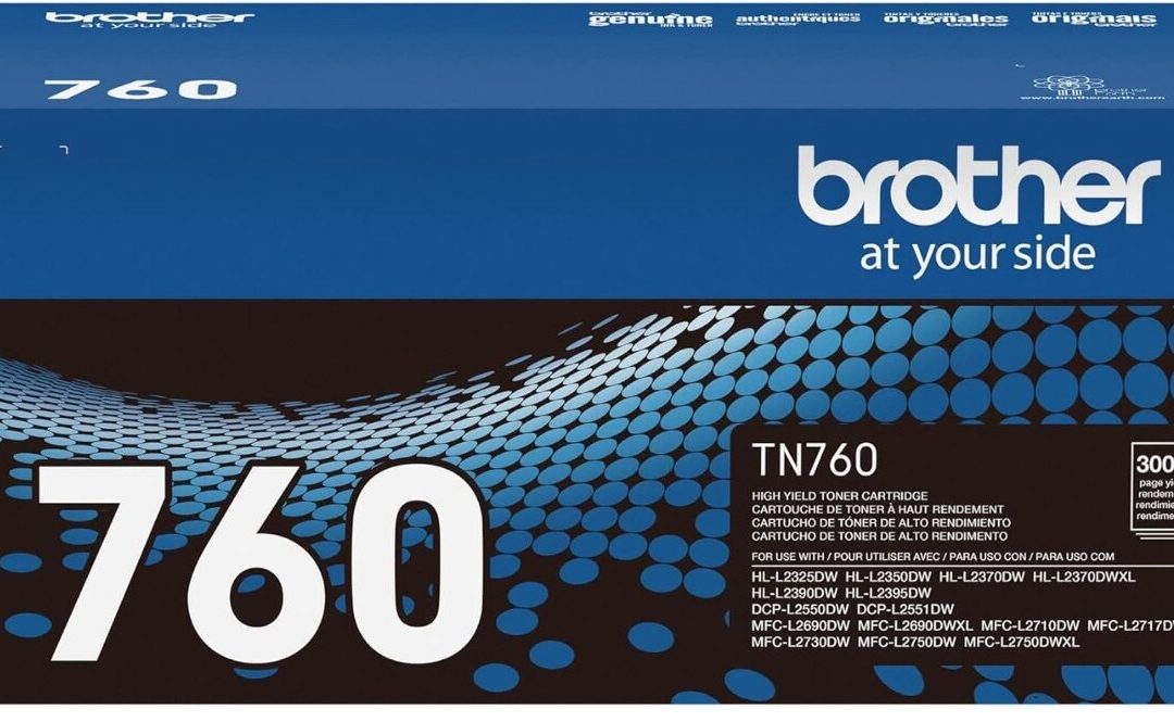 Brother Cartucho de tóner negro genuino TN760 de alto rendimiento (para uso con impresoras MFC-L2710DW MFC-L2750DW HL-L2350DW HL-L2370DW HL-L2395DW HL-L2390DW DCP-L2550DW)