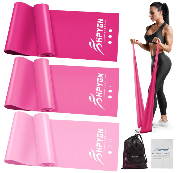 Bandas de resistencia, bandas de ejercicio, bandas de terapia física para entrenamiento de fuerza, yoga, pilates, banda elástica elástica con diferentes fuerzas, bandas de entrenamiento para gimnasio