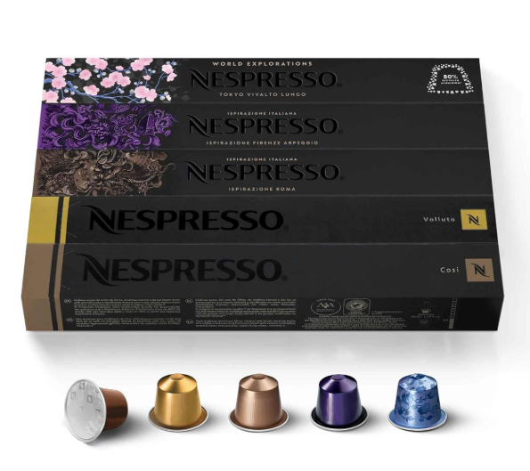 Nespresso – Cápsulas OriginalLine, paquete surtido, café expreso de tueste suave, medio y oscuro, 50 cápsulas de café, para preparar 3.7 onzas y 1.35 onzas (solo OriginalLine)