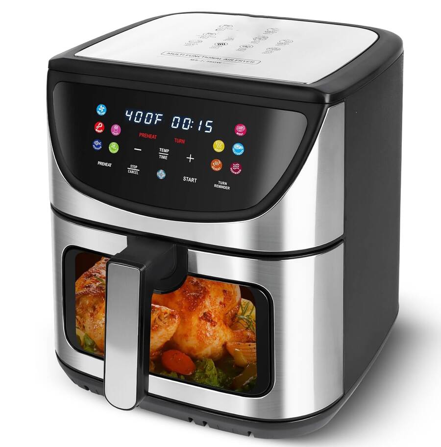 GlowWise – 8.5QT Touchscreen Air Fryer, Basket with Digital Display, 8 Presets for Air Fry, Bake, Roast, Broil in Minutes (Black) – Blank