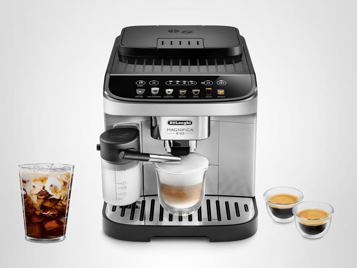 De’Longhi Magnifica Evo ECAM29084SB – Cafetera automática de café expreso con espumador de leche automático y molinillo integrado, para café con leche, capuchino, café helado