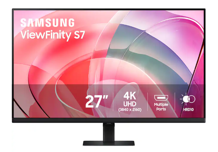 Samsung – 27” ViewFinity S7 LED 4k UHD 60Hz Monitor with HDR 10 (DisplayPort, HDMI) – Black